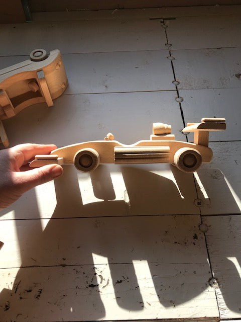 wooden racing car