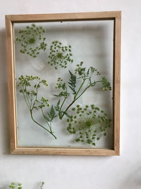 bamboo frame with dried flowers